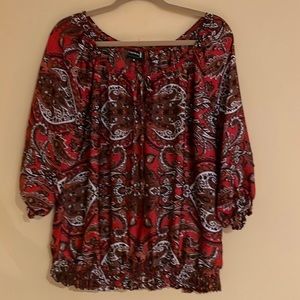 3/4 sleeve, ballet neckline blouse from Ivonne.